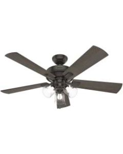 Hunter Fan Crestfield Ceiling Fan - 5 Blades - 52in Diameter - 3 Speed - Reversible Blades, Reversible Motor, Quiet - 18.7in Height