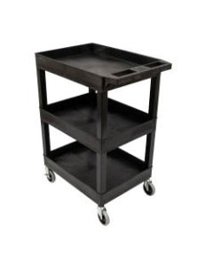 Luxor Plastic Tub Cart, 36 1/4inH x 24inW x 18inD, Black
