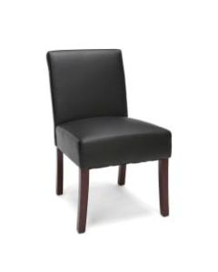 Essentials By OFM Armless Bonded Leather Guest Chair, Black