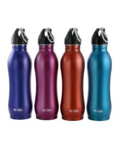 Mr. Coffee Luster Eclipse 4-Piece Stainless-Steel Hydration Bottle Set, 23 Oz, Assorted Colors