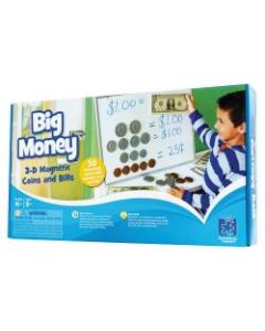 Educational Insights Big Money Magnetic Coins And Bills, 16inH x 9inW x 2 1/2inD, Kindergarten - Grade 5, Pack Of 50