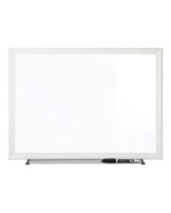 Office Depot Brand Non-Magnetic Melamine Dry-Erase Whiteboard With Marker, 24in x 36in, Aluminum Frame With Silver Finish