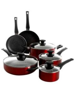Oster Cookware Set, Merrion 10-Piece, Red