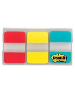 Post-it Notes Durable Filing Tabs, 1in x 1-1/2in, Blue/Red/Yellow, 22 Flags Per Pad, Pack Of 3 Pads