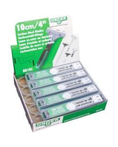 Unger 4in Replacement Scraper Blades - 4in Length - Reversible - Carbon Steel - 100 / Carton - Silver Gray