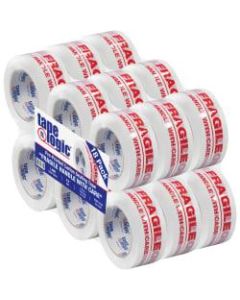 Tape Logic Fragile Handle With Care Preprinted Carton Sealing Tape, 3in Core, 2in x 110 Yd., Red/White, Case Of 18