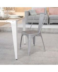 Flash Furniture Commercial Stackable Chair, Silver