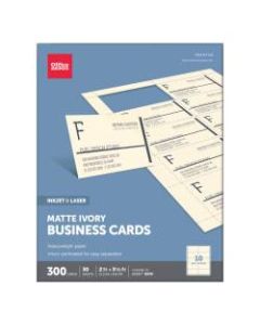 Office Depot Brand Matte Business Cards, 2in x 3 1/2in, Ivory, Pack Of 300