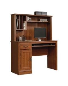 Sauder Camden County Computer Desk With Hutch, Planked Cherry