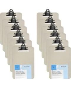 Business Source Compact Plastic Clipboard - Spring Clip - Plastic - Smoke - 12 / Box