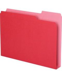 Pendaflex Double Stuff 1/3 Tab Cut Letter Top Tab File Folder - 8 1/2in x 11in - 250 Sheet Capacity - 1 1/2in Expansion - Assorted Position Tab Position - Red - 50 / Pack