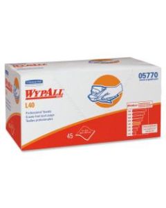 Wypall L40 Professional Towels - 12in x 23in - White - Absorbent, Versatile, Strong, Soft, Portable - For Industry, Face, Hand, Health Club, Manufacturing, School - 45 Per Box - 540 / Carton