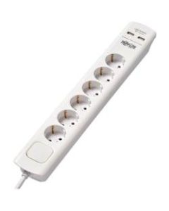 Tripp Lite 6-Outlet Surge Suppressor/Protector - 6 x Schuko Type F, 2 x USB - 250 J - 230 V AC Input