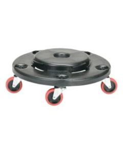 SKILCRAFT Quiet 5-Wheel Trash Can Dolly, 6in x 17-3/4in, Black/Red