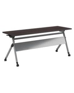 Bush Business Furniture 72inW x 24inD Folding Training Table With Wheels, Storm Gray/Cool Gray Metallic, Standard Delivery