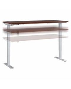 Move 40 Series by Bush Business Furniture Height-Adjustable Standing Desk, 72in x 30in, Hansen Cherry/Cool Gray Metallic, Standard Delivery