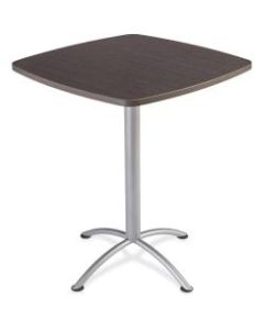 Iceberg iLand 42inH Square Bistro Table - Square Top - Powder Coated Silver Base - 36in Table Top Length x 36in Table Top Width x 1.13in Table Top Thickness - 42in Height - Assembly Required - Gray, Laminated, Silver - Particleboard