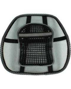 QVS Premium Ergonomic Lumbar Back Support with Large Massage Pad - Strap Mount - Black, Gray - Mesh Fabric, Steel