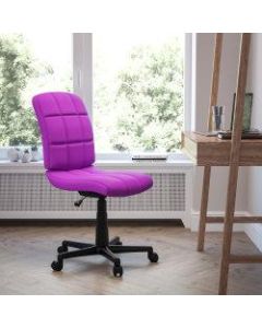 Flash Furniture Quilted Vinyl Mid-Back Swivel Task Chair, Purple/Black