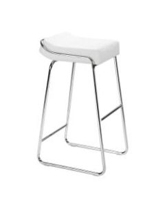 Zuo Modern Wedge Bar Stools, White/Chrome, Set Of 2 Stools