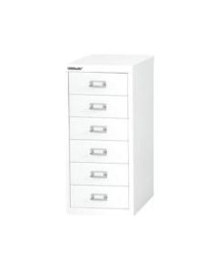 Bisley 15inD Vertical 6-Drawer Under-Desk Storage Cabinet, Metal, White