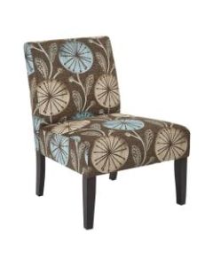 Ave Six Laguna Accent Chair, Dandelion Aqua/Dark Espresso