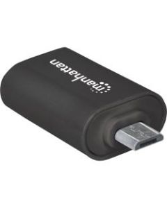 Manhattan imPORT USB Mobile OTG Adapter, Micro USB 2.0 to USB 2.0 - 1 x Type A Female USB - 1 x Male Micro USB - Black