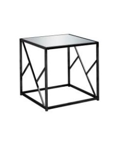 Monarch Specialties Carlo Accent Table, 21-3/4inH x 22inW x 22inD, Black Nickel