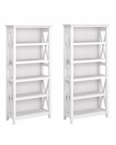 Bush Furniture Key West 5-Shelf Bookcase Set, Pure White Oak, Standard Delivery