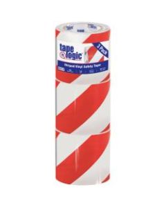 BOX Packaging Striped Vinyl Tape, 3in Core, 4in x 36 Yd., Red/White, Case Of 3