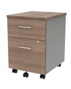 Linea Italia, Inc 20inD Vertical Mobile File Cabinet, Natural Walnut