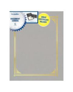 Geographics Document Covers, 9 1/2in x 12 1/4in, Gray, Pack Of 6