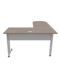 Linea Italia, Inc L-Shaped Corner Desk, 71inW, Ash/Gray