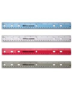 Office Depot Brand Transparent Plastic Ruler For Binders, 12in, Assorted Colors (No Color Choice)