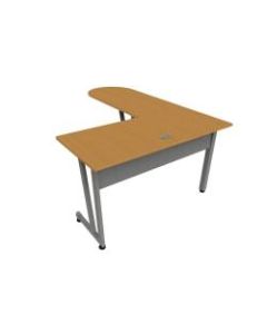 Linea Italia, Inc L-Shaped Corner Desk, 71inW, Maple/Gray