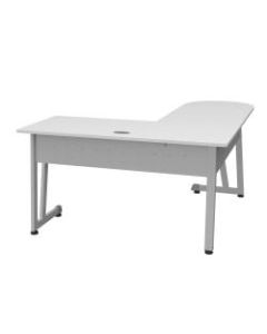 Linea Italia, Inc L-Shaped Corner Desk, 71inW, White/Gray