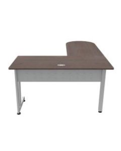 Linea Italia, Inc L-Shaped Corner Desk, 71inW, Mocha/Gray