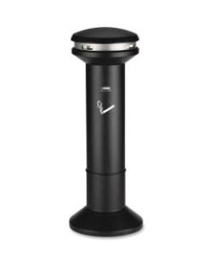 Rubbermaid Infinity Round Metal Smoking Receptacle, 41 1/2inH x 15 1/2inD, 30% Recycled, 6.7 Gallons, Black