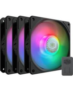 Cooler Master SickleFlow 120 ARGB 3IN1 - 3 Pack - 463.8 gal/min Maximum Airflow - 1800 rpm - 27 dB(A) Noise - Rifle Bearing - 3-pin ARGB, 4-pin PWM - ARGB LED - 3 pc(s) - Case - 18.3 Year Life