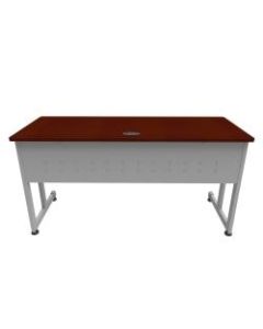 Linea Italia, Inc. 60inW Executive Computer Desk, Gray/Cherry