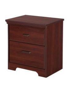 South Shore Versa 2-Drawer Nightstand, 25-1/4inH x 23inW x 17-3/4inD, Royal Cherry