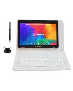 Linsay F10IPS Tablet, 10.1in Screen, 2GB Memory, 32GB Storage, Android 10, White Crocodile Keyboard