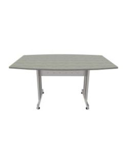 Linea Italia, Inc 60inW Boat-Shaped Conference Table, Maple/Gray