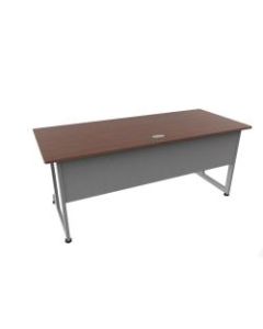 Linea Italia, Inc. 72inW Computer Desk, Gray/Cherry