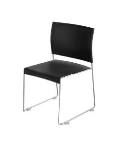 Safco Currant High Density Stacking Chairs, Black/Chrome, Set Of 4