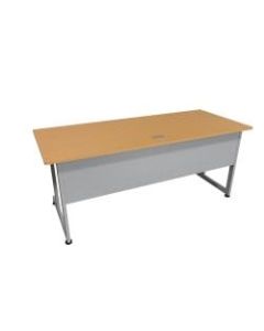 Linea Italia, Inc. 72inW Computer Desk, Gray/Maple