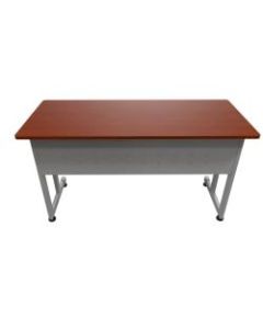 Linea Italia, Inc. 55inW Computer Desk, Gray/Cherry