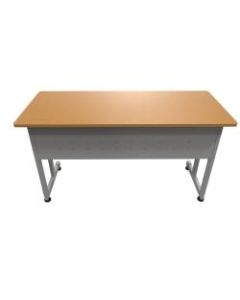 Linea Italia, Inc. 55inW Computer Desk, Gray/Maple