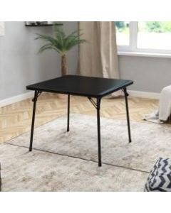 Flash Furniture Folding Card Table, 27-3/4inH x 33-1/2inW x 33-1/2inD, Black