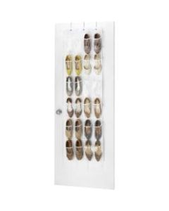 Whitmor Shoe Organizer - 24 Pocket(s) - Dust Proof, Damage Resistant - White Crystal - 1 Set